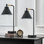 Lampe de bureau tactile en métal à intensité variable avec USB et prises de courant de type C et industrielles