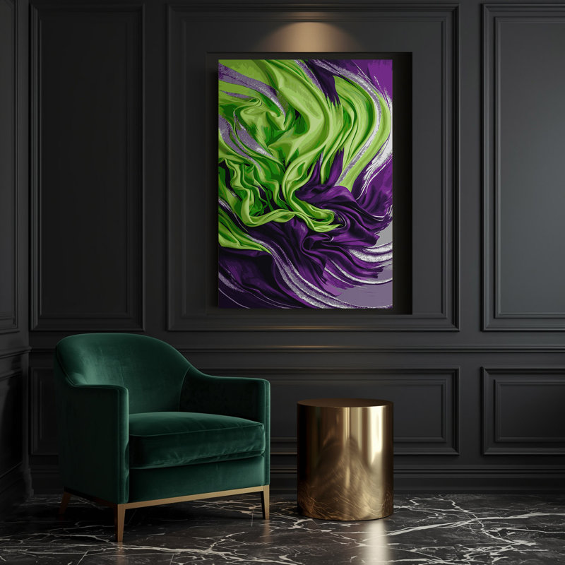 «Abstract Color Field 53», art mural sur toile mauve, H 24 po x l 20 po