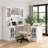Arkyn 60W Computer Desk with Storage Cabinet in Ash White