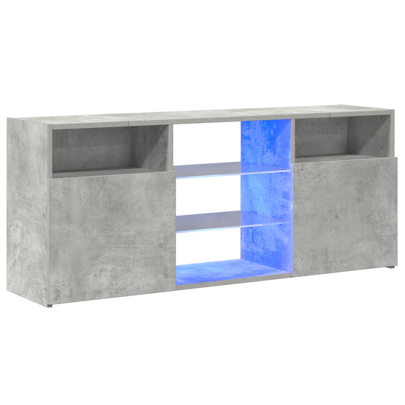 Evelia Unfinished TV Stand for TVs up to 50", Concrete Grey