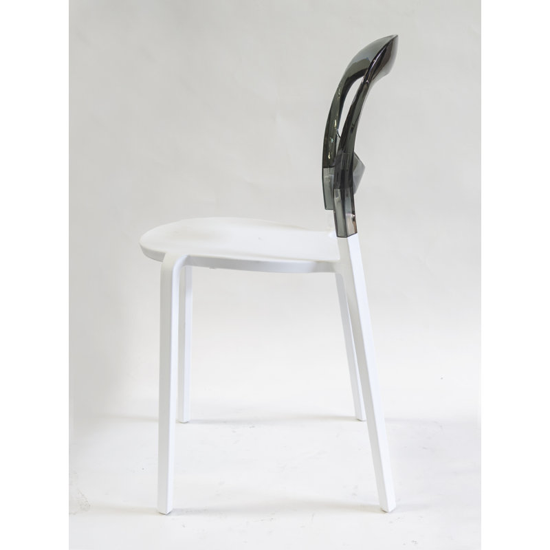 Mendelsohn 16'' H Stacking Side Chair, White/Gray
