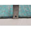 Tapis cyan ombre en soie noué à la main One Of Kind 5 pi 11 po x 8 pi 9 po