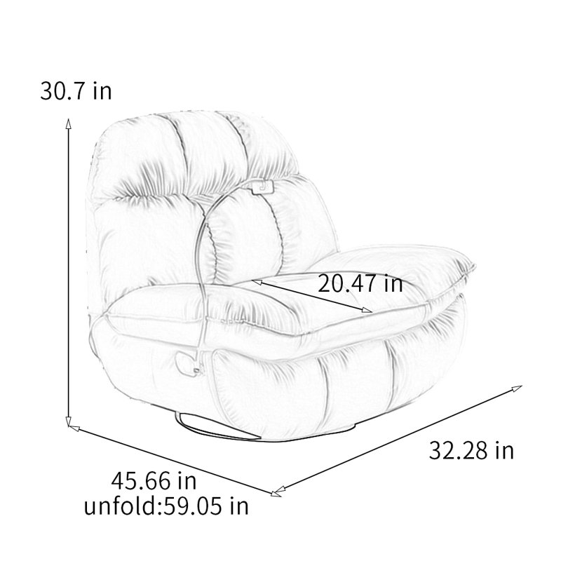 Fauteuil inclinable multifonctionnel réglable et confortable, Brun