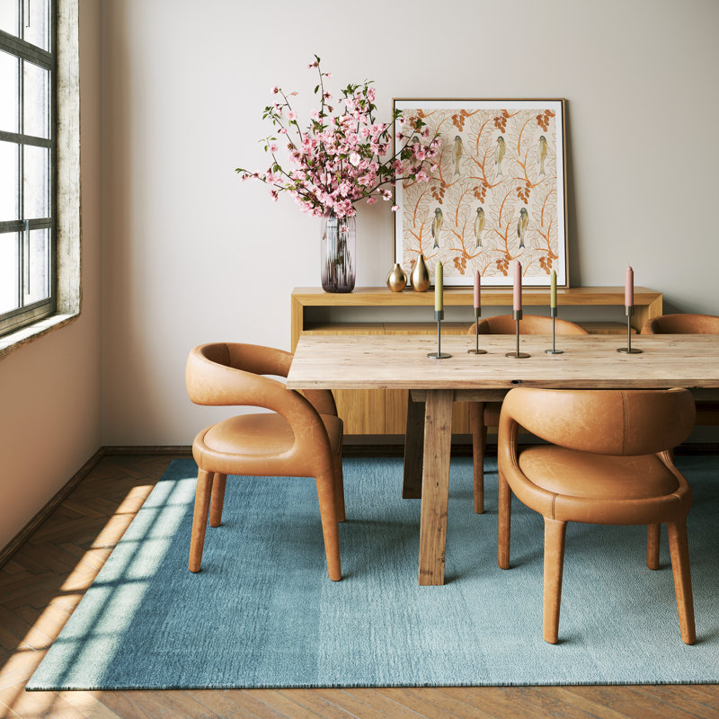 Tapis dégradé en laine tissé à la main Ombre, Rectangle 6 pi x 9 pi