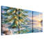 Glowing Ice Tree Sheltering Sleeping Dog Christmas Set Of 3 Canvas Wall Art-1092741465