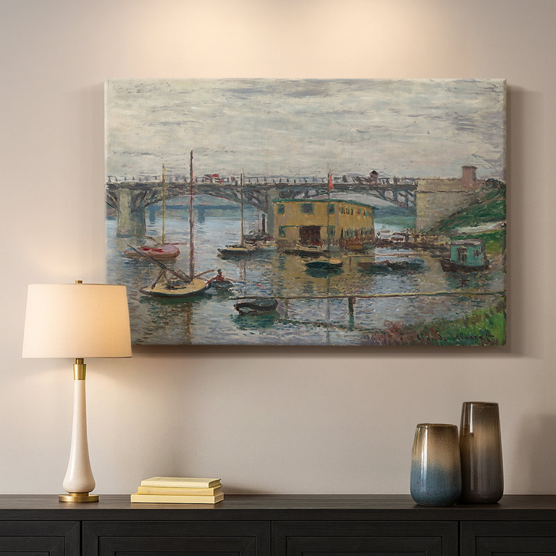 Bridge at Argenteuil on a Gray Day-Claude Monet-Gallery Wrapped Canvas-c. 1876, 8 x 12
