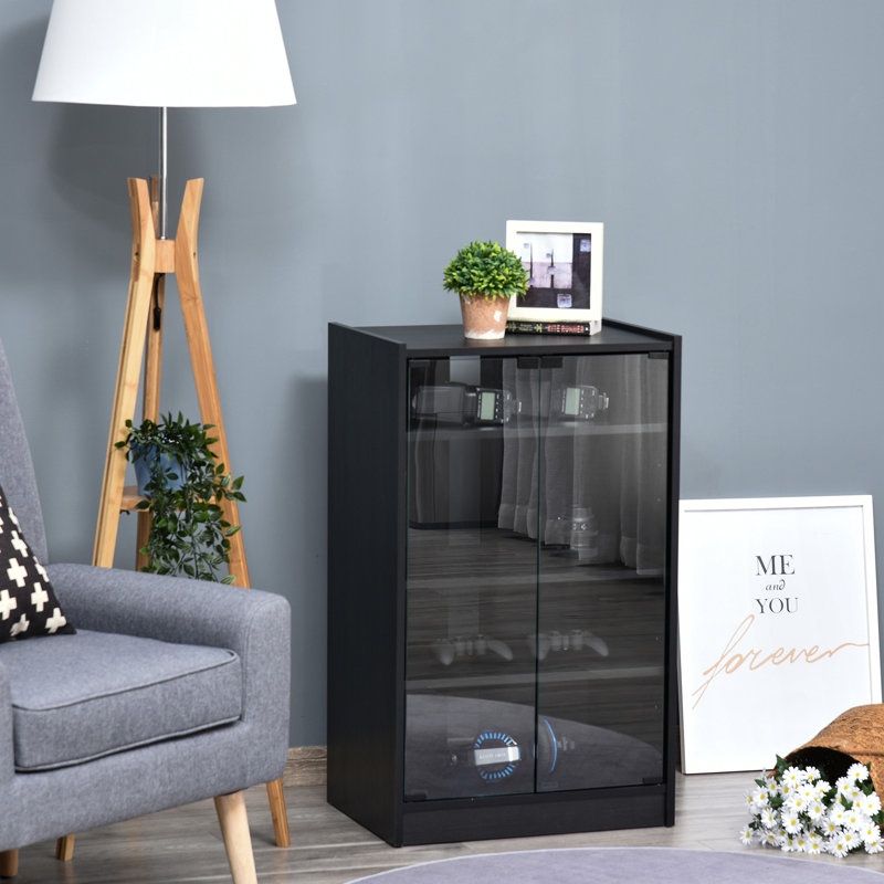 5-Tier Media Stand Cabinet With 3-Level Adjustable Shelves