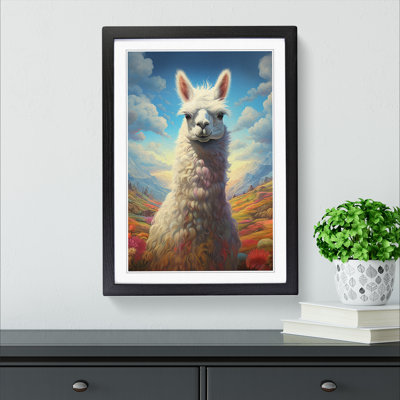 Llama Conceptual No.2 - Single Picture Frame Print on Wood