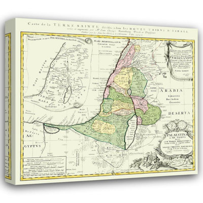 Williston Forge Homann Gallery Wrapped Canvas Art Titled: Holy Land 12 Tribes of Israel, Homann