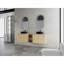 Meuble-lavabo mural 72 po avec lavabo d'art en céramique et 1 tablette de rangement, 4 portes à fermeture douce, emballage KD, contreplaqué-618149403-618149401