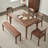 Retro Nut-Brown Rectangular Solid Wood Dining Table-1752333193