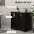 Bathroom Floor Cabinet With Tilt Out Hamper, Dual Compartment. Modern Washroom Storage, Black. Large Towel Holder. Separate Storage For & Dark. Made, Water-. Toppling Design. Wall-Fixable. 30" W X