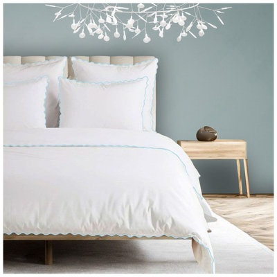 400TC Cotton Small Scallop Embroidery Duvet Cover Set
