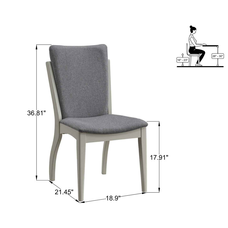 Badgery 37.2" H Upholstered Solid Wood Dining Chair