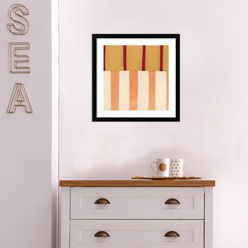 Akara Broken Stripes 3 par Laura Nugent, reproduction d'art encadrée, Noir, H 17 po x l 17 po x P 1 po