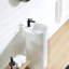 Lavabo de salle de bain à piédestal à surface solide de style contemporain 66S - 08, 17,82 po de largeur, 34,54 po de hauteur, non poreux et nécessitant peu d'entretien, convenant aux salles de bain d'hôtel Modern Luxury Basin 08, blanc mat