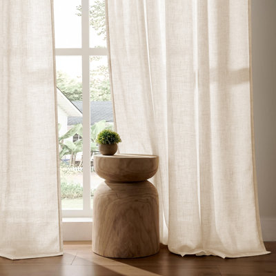 Ensemble de 2 rideaux en lin filtrant la lumière avec pattes arrière / passe-tringle 52 po x 96 po