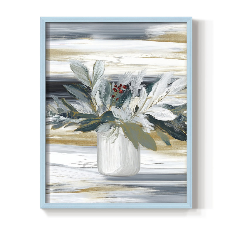 «Christmas Holiday Art» CDX, reproduction d'art encadrée, H 30 po x l 24 po, Bleu