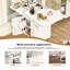 Table pliante de 47 po avec rangement, aspect marbre blanc, multifonctionnelle pour le style de pièce de rangement et 6 roulettes mobiles, 47 po, diverses occasions