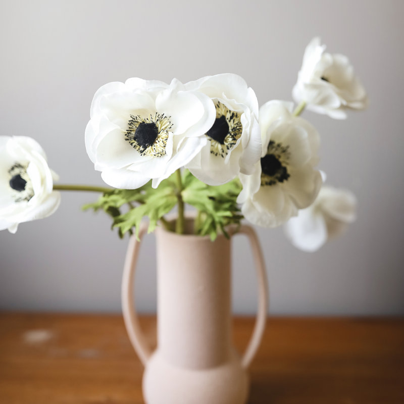 Real Touch Anemone Faux Floral, White