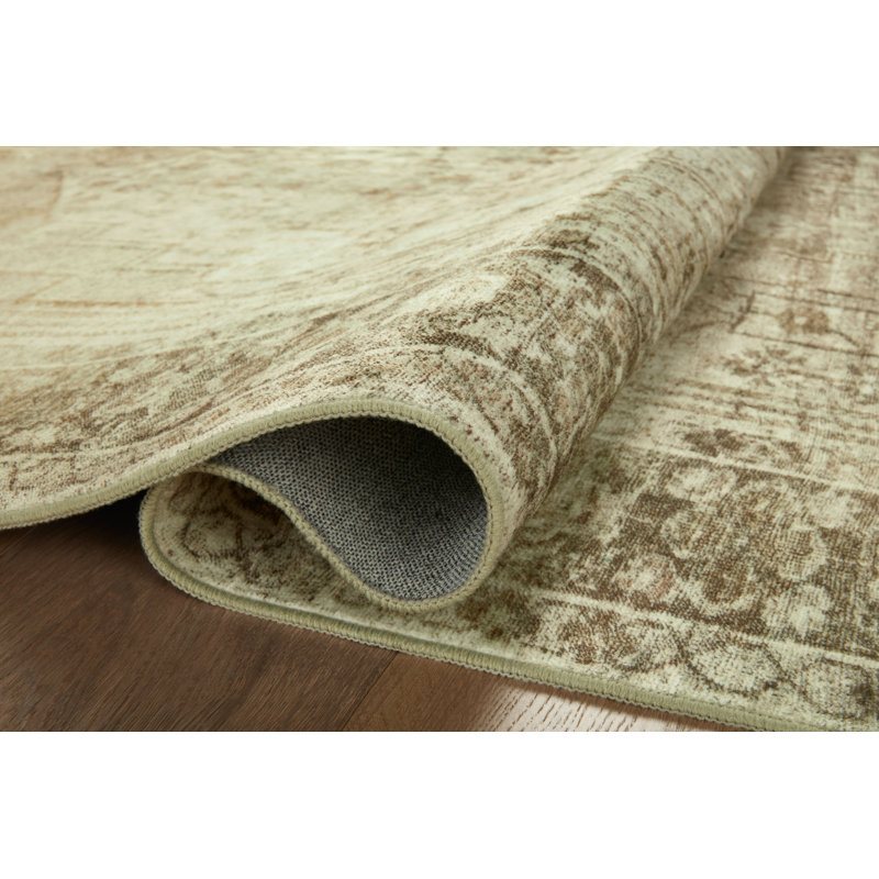 Natural and Granite Washable Rectangular 7'6" x 9'6" Area Rug