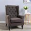 Chaises d'appoint modernes capitonnées, tissu brun foncé, parfaites pour la maison et le bureau