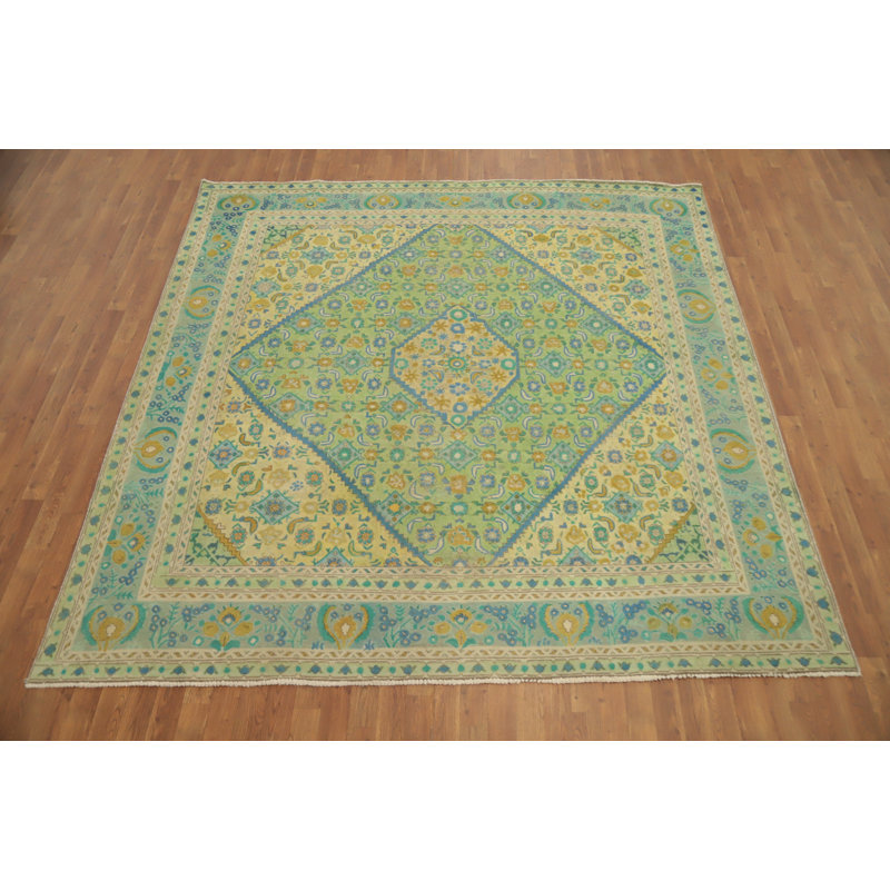 Tapis traditionnel rétro géométrique 9 x 9