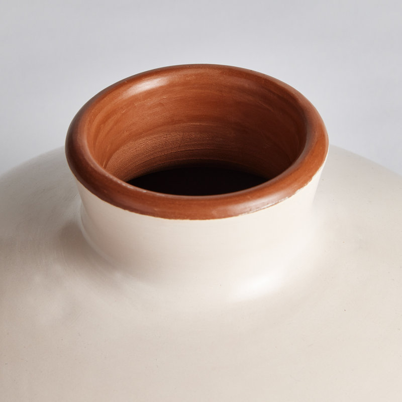 Fiorella Handmade Ceramic Table Vase, White, 7"