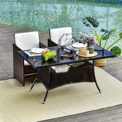 Table de salle à manger rectangulaire pour l'extérieur L 59,1 po x l 33,5 po