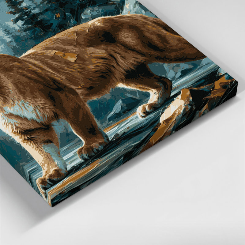 «Big Cats Canadian Cougar», art mural sur toile grise, H 32 po x l 32 po