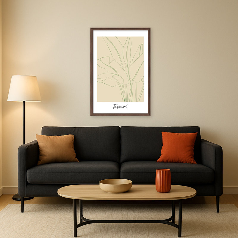 Impression sur toile encadrée «Tropical» par Treechild, Brun moyen Florence