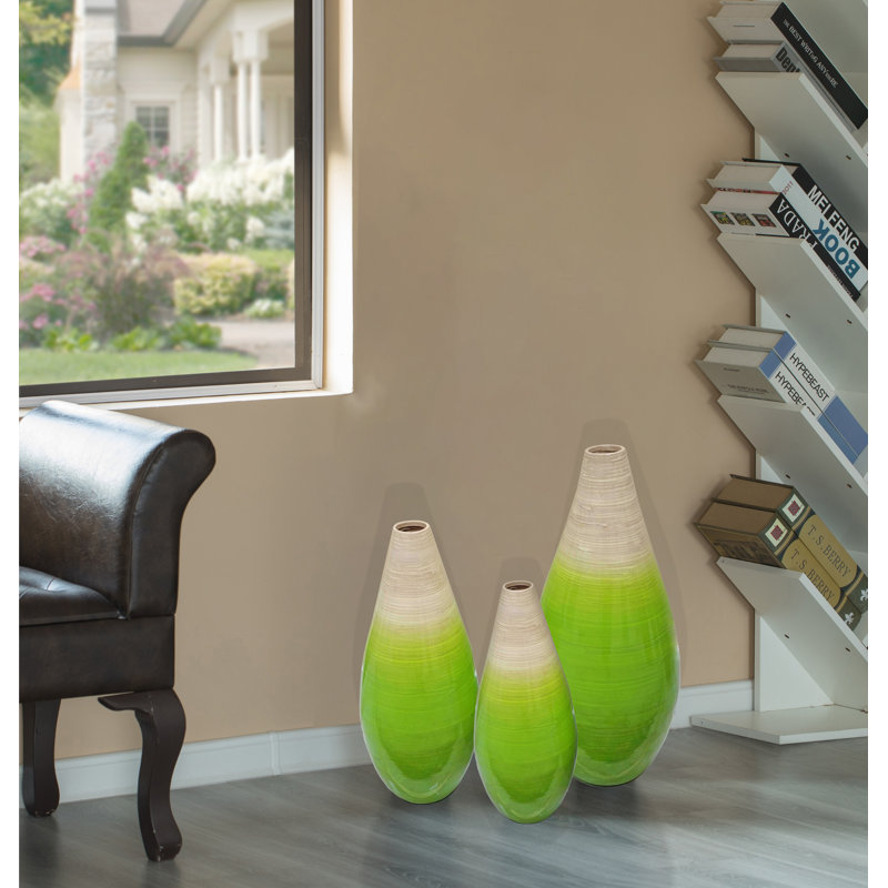 Qadry Solid Wood Floor Vase