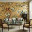 Papier peint oriental oriental avec oiseaux de style oriental-761517696-761517698