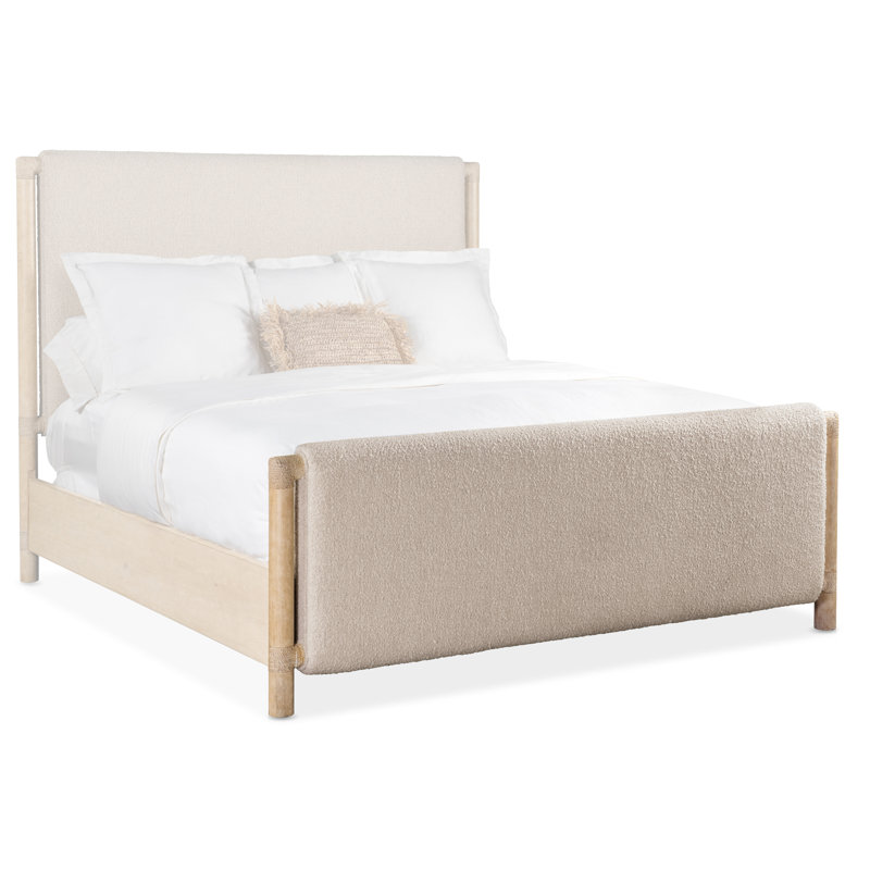 Retreat Queen Upholstered Panel Bed, Brown/Beige