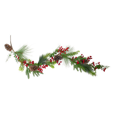 Guirlande de Noël 5 pi x 10 po pin et eucalyptus artificiel - non éclairé