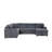 Rinaldo 123"W Gray Corduroy Sleeper Sectional Sofa With Right-Facing Storage Chaise And Throw Pillows-1695426593
