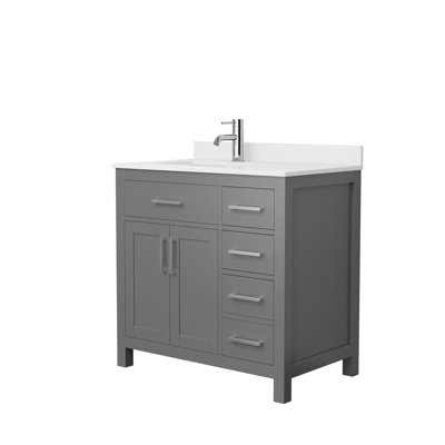 Beckett 36" Freestanding Single Bathroom Vanity with Cultured Marble Top