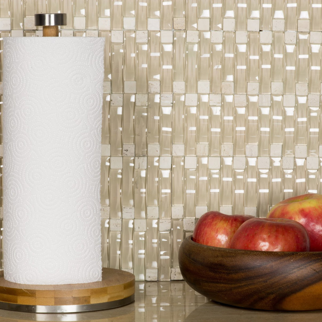 3D Wave 12 in. x 12 in. Glass & Stone Multi Finish Mosaic Decorative Kitchen & Bathroom Wall Tile Abolos 