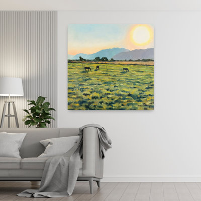 Contemporary Art Abstract Contemporary Horse Landscape Tree Art by Mackenzie Nelson - Wrapped Canvas Print