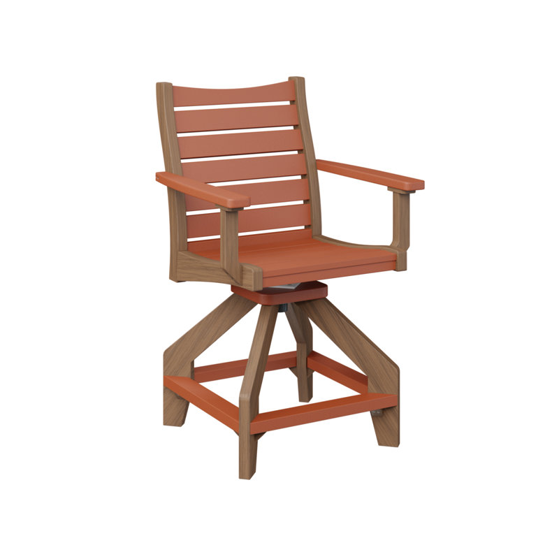 Chaise de comptoir pivotante Berlin Gardens Bristol, Orange mangue, Acajou antique