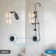 Shower System With 6" Rain Showerhead, 3-Function Hand Shower, Adjustable Slide Bar And Shower Shelf