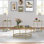 Ensemble de table en métal 3 pièces, tables imperméables pour l'intérieur et l'extérieur 