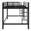 Lit mezzanine en métal avec échelle pratique et garde-corps robustes-837418578
