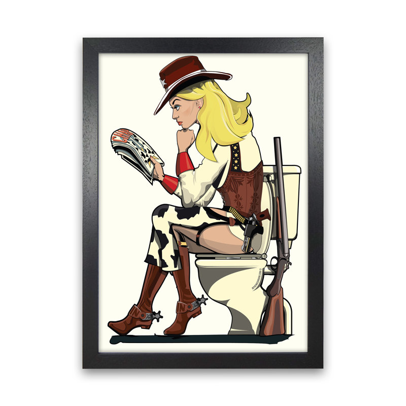 Cowgirl - Print, 30cm H x 21cm W x 3cm D, Black Framed