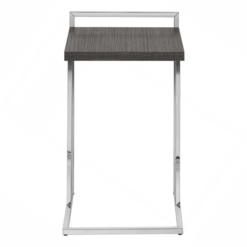 Table d'appoint moderne, table de bout en forme de C pour le salon, la chambre à coucher, Gris clair, Noir