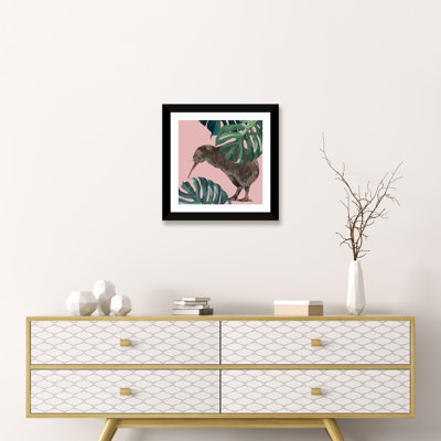 Kiwi oiseau avec monstera art