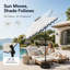 Parasol de marché solaire pour terrasse avec inclinaison et manivelle 10 pi.-750160424