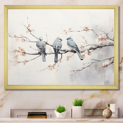 Oiseau sur toile, reproduction de nature sauvage - Oiseaux sur le bord III