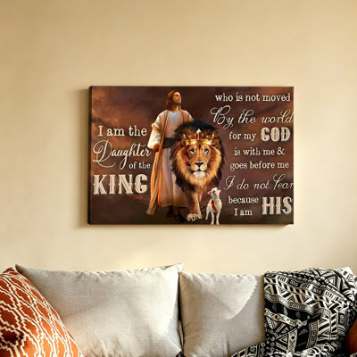 Jesus lion and lamb jesus mural christian lion of judah religious canvas poster