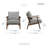 Cardone 31" Mid-Century Modern Accent Chair with Chenille Fabric Upholstery, Solid Rubberwood Frame, Foam over Pocket Coils-1902198844